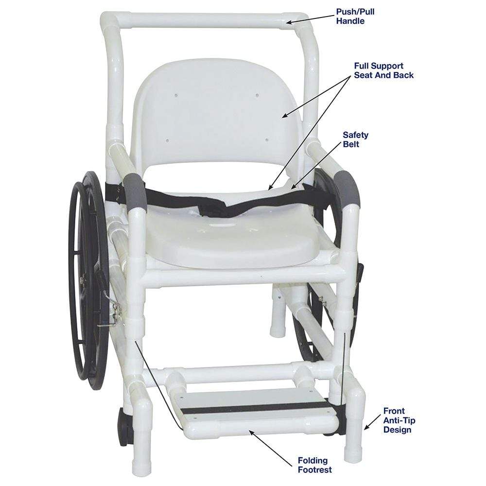 MJM 18.5" Wide Mri Multi-Purpose Shower/transport Chair with Full Support Seat 131-18-24W-FS-MRI