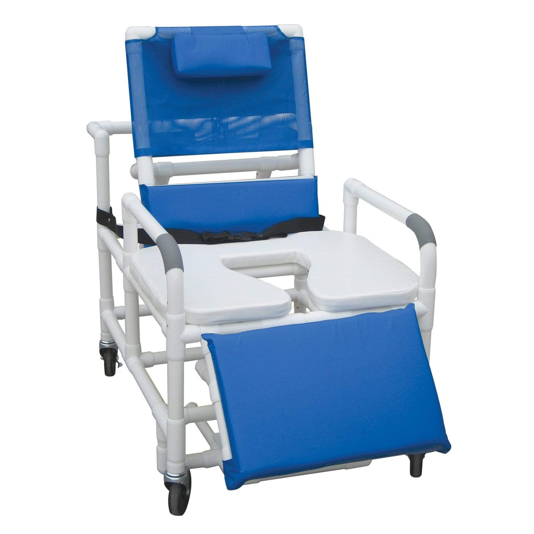 MJM 30" Wide Bariatric Reclining Shower Chair with Soft Seat Deluxe Elongated - 196-30-BAR-SSDE