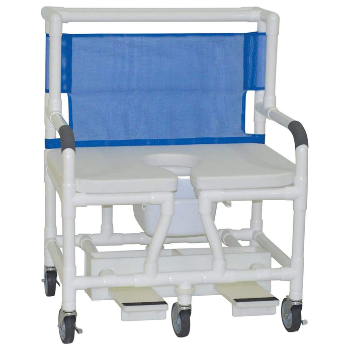 MJM 30" Wide Bariatric Shower Chair with Soft Seat Deluxe Elongated 131-5-SSDE