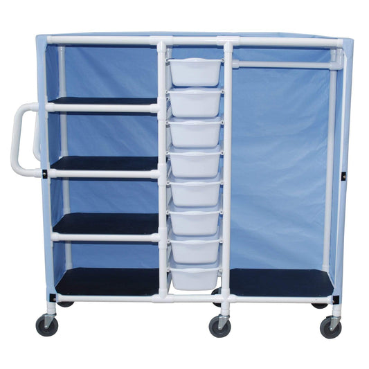 MJM 20" Wide Combo Specialty Cart with Mesh or Solid Vinyl Cover - 370-8-H