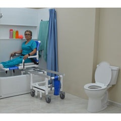 MJM Deluxe All Purpose Adjustable Leg Rest Dual Shower/transfer Chair - D118-5-A-SLIDE-N