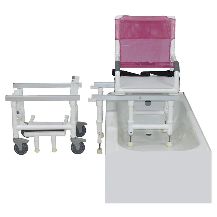 MJM Deluxe All Purpose Dual Shower/transfer Chair with Flat Stock Seat - D118-5-F-SLIDE