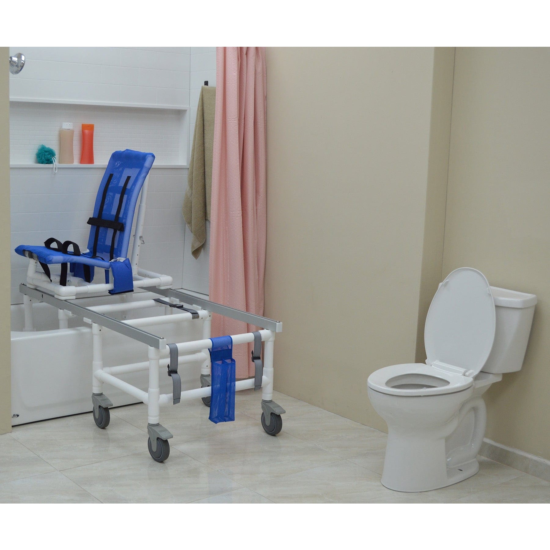 MJM One Step Locking System Articulating Dual Shower/transfer Chair - D191-M-A-SLIDE-N