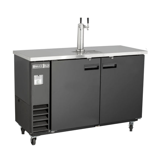 Maxx Cold 61" Single Tower 2 Tap Beer Dispenser - MXBD60-1BHC