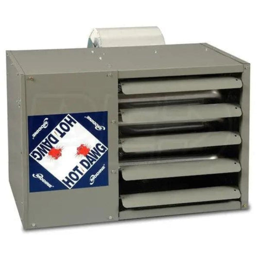 Modine Hot Dawg Garage Heater - 60K BTU/Direct Spark  Click to expand Modine Hot Dawg Garage Heater - 60K BTU/Direct Spark Ignition/LP/Separated Combustion/Blower/Single Stage w/Aluminized Steel Heat Exchanger