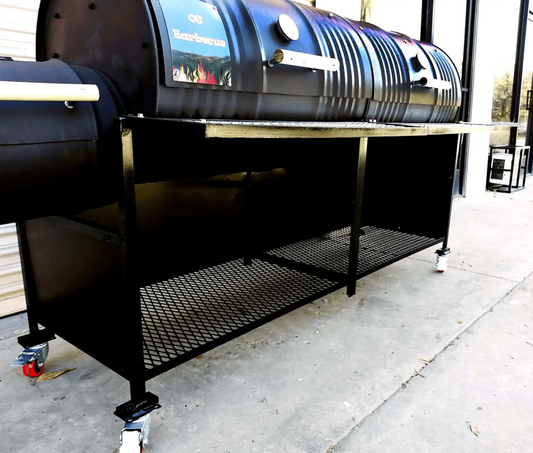 Moss Grills Deluxe Double Barrel Grill with Single Smoke Box and Side Wall Enclosure - 203-1