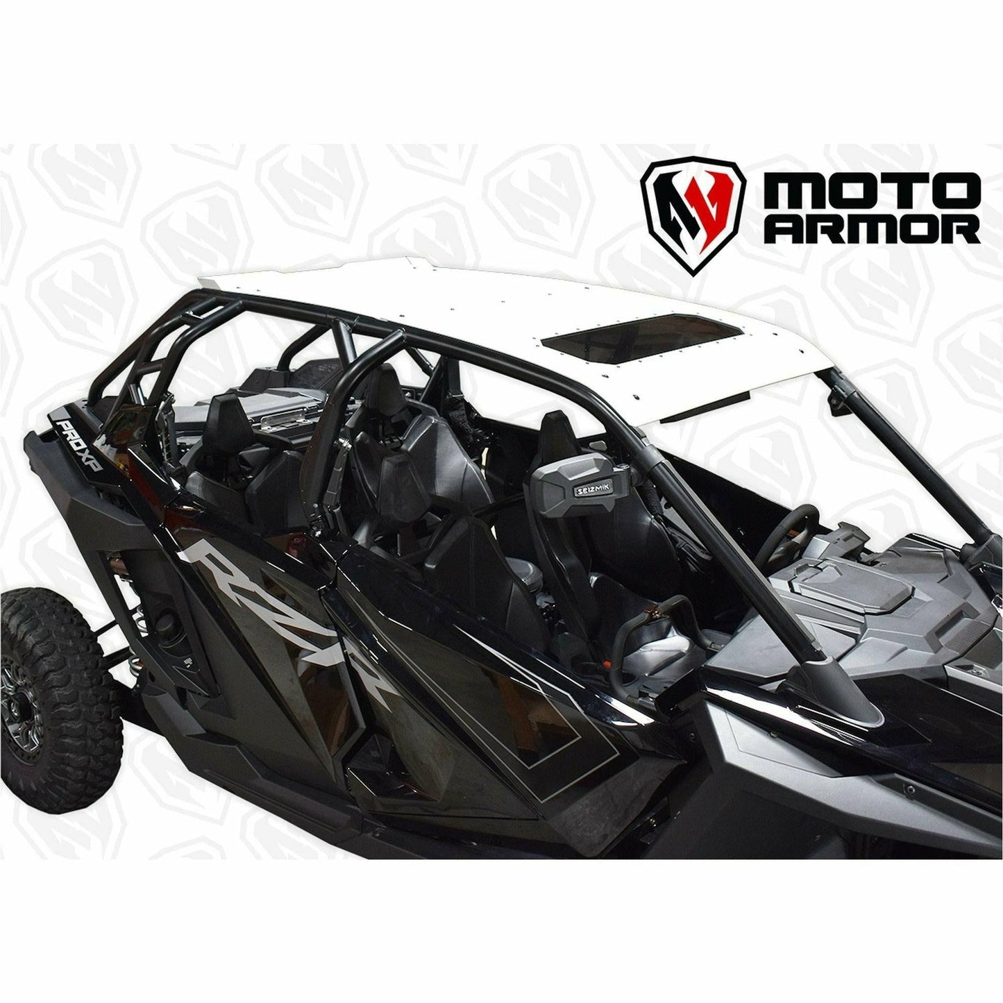 Moto Armor Polaris RZR Pro XP 4 / Turbo R 4 Aluminum Roof with Sunroof - MA-RZPRO-RF-4-AL-BLK