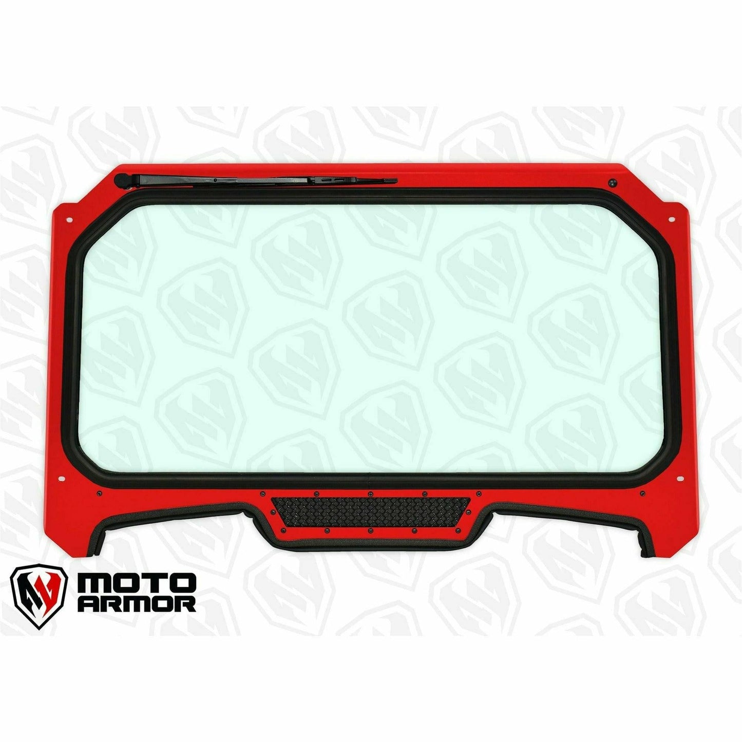 Moto Armor Polaris RZR (2019+) Glass Windshield - MA-RZ19-WS-GLS-BLK-C-Y
