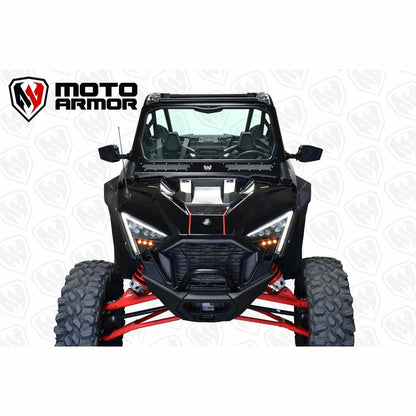 Moto Armor Polaris RZR Pro XP / Turbo R Dual Vented Glass Windshield - MA-RZPRO-WS-2V-GLS-BLK-C