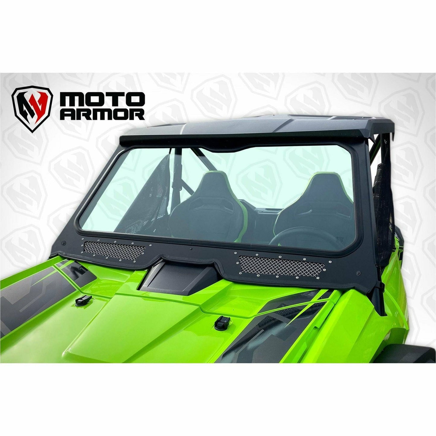 Moto Armor Honda Talon Vented Glass Windshield - MA-TLN-WS-GLS-BLK-C-Y