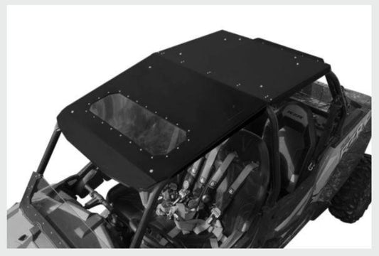 Moto Armor Polaris RZR 900, 1000, Turbo 4-Seat Fast Back Aluminum Roof with Sunroof (2014+) - MA-RZ1K-RF-4-AL-BLK