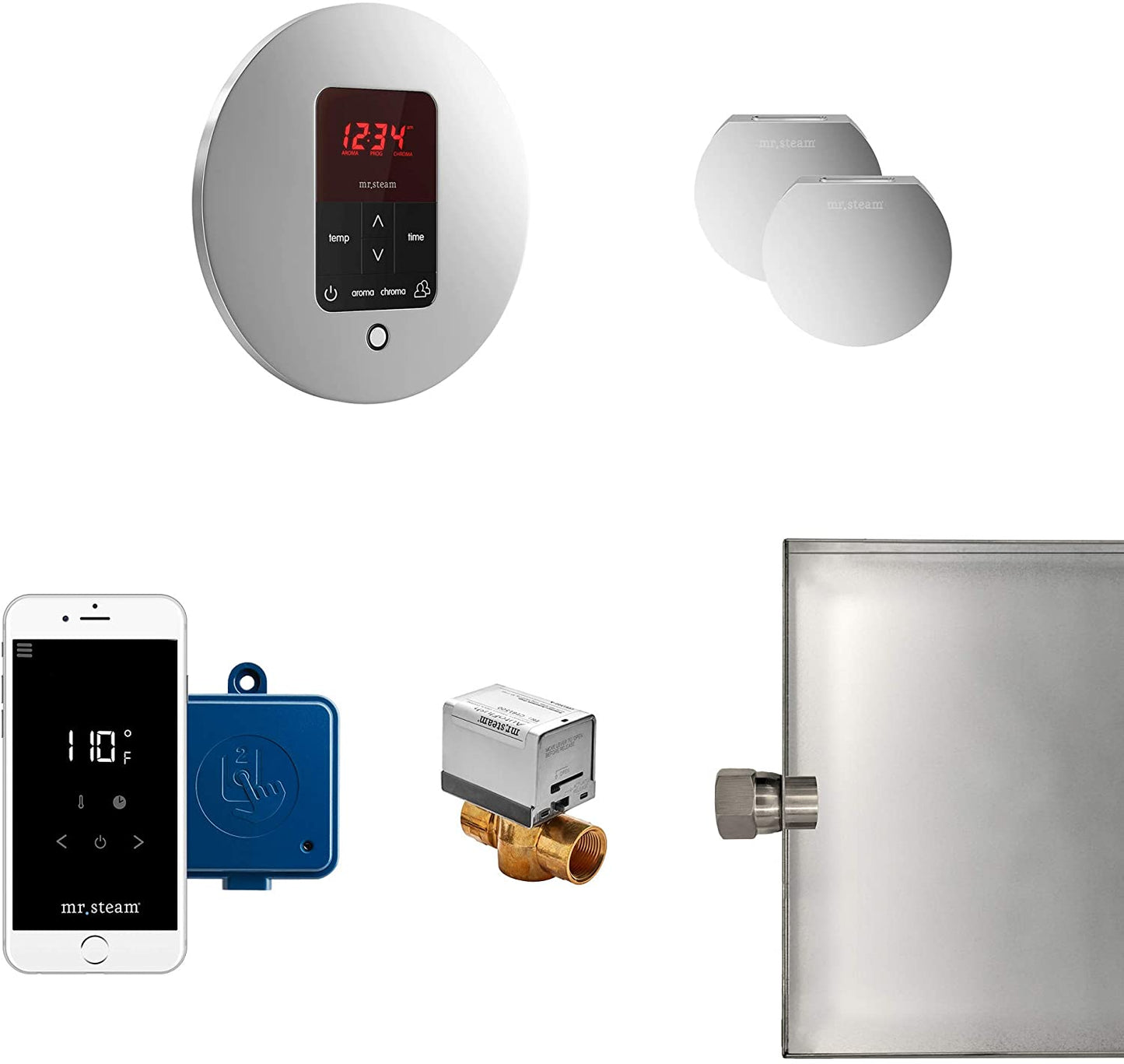 Mr. Steam Butler Max Package Round Polished Chrome - MSBUTLERXRD-PC