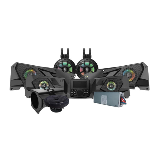 Diamond Audio 2014+ RZR XP Complete Audio Kit with Media Center, Dual Amplifiers, 6.5" 2-Way Front/Rear Door Speakers, 6.5” 2-Way Tower Speakers and 10" Subwoofer - MSRZRKM34