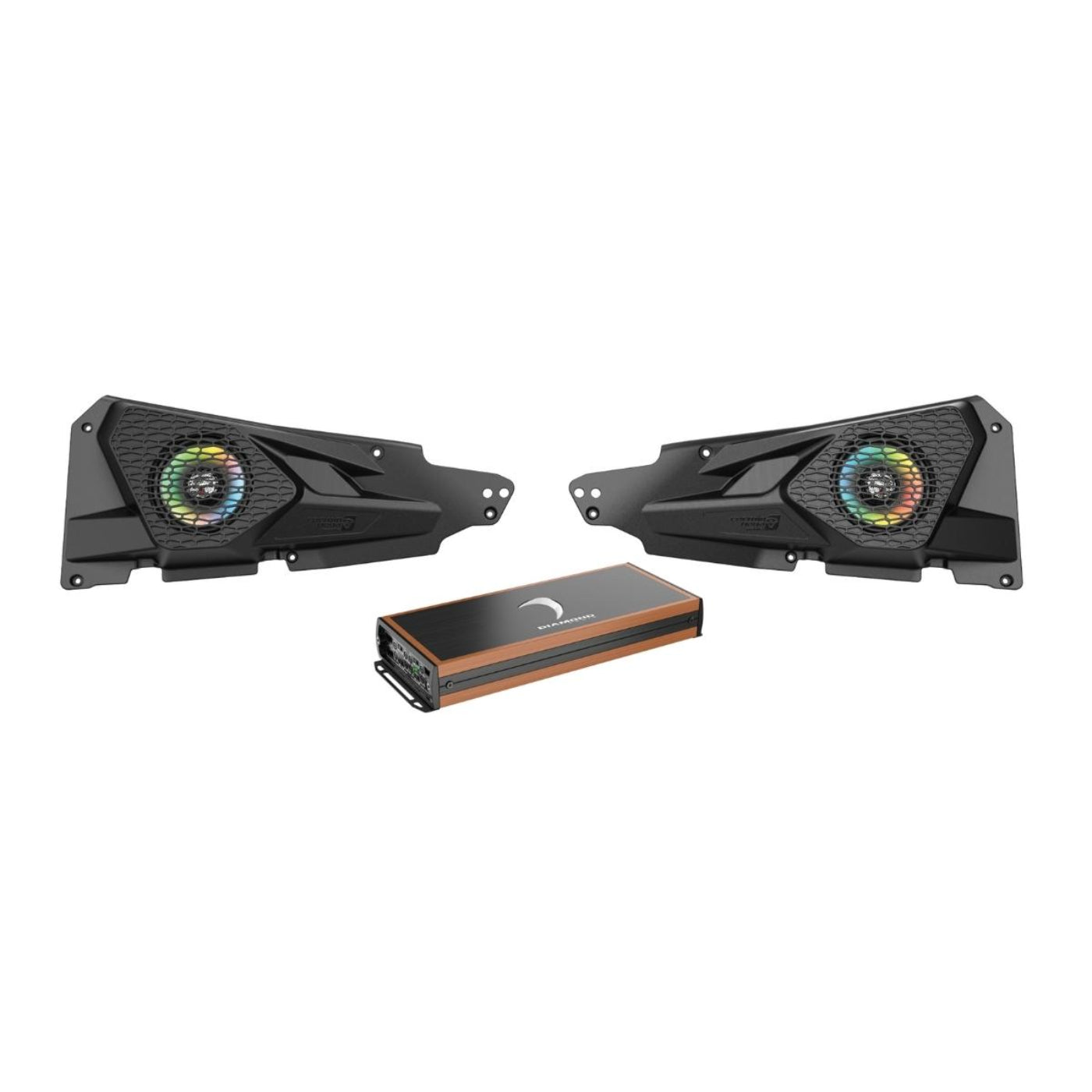 Diamond Audio 2014+ RZR XP 2DR/4DR 6.5" 2-Way All Weather Front Speaker Set with 2-Channel Amplifier - MSRZRKD12