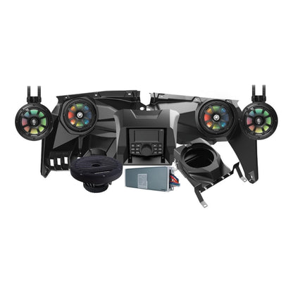 Diamond Audio 2017+ Can Am Maverick X3/X3 Max Complete Speaker Kit with 6 Ch Waterproof Amplifier, 10” Sealed Marine Subwoofer, 6.5” Tower Speaker System and DMR3 Media Audio Player - MSX3KM3