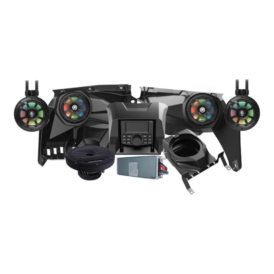 Diamond Audio 2017+ Can Am Maverick X3/X3 Max Complete Speaker Kit with 6 Ch Waterproof Amplifier, 10” Sealed Marine Subwoofer, 6.5” Tower Speaker System and DMR3 Media Audio Player - MSX3KM3