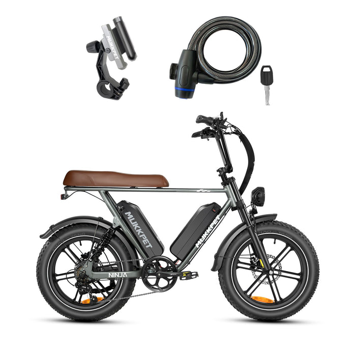 Mukkpet Ninja Moped 48V/15Ah 750W Fat Tire Electric Bike MN-04