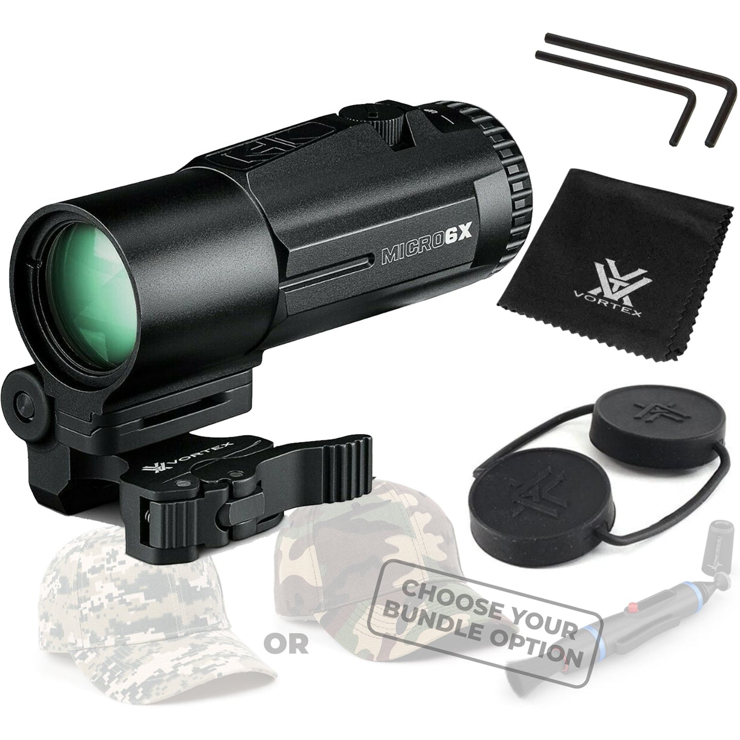 Vortex Optics Micro6X Magnifier with Quick-Release Flip Mount with Free Hat and Wearable4U Bundle - V6XM_Hat-CD_LCP