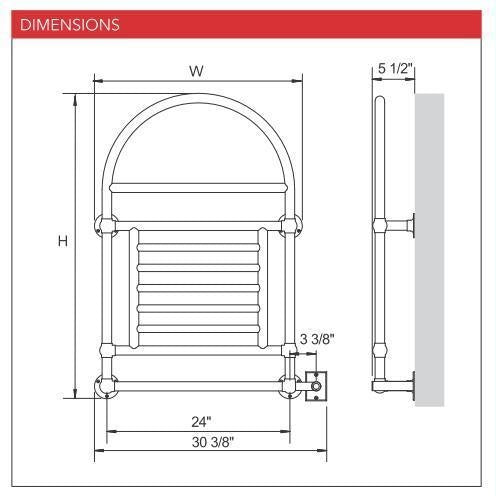 Myson European Tradition Bala Hardwired Towel Warmer - 31"w X 41"h - EB29