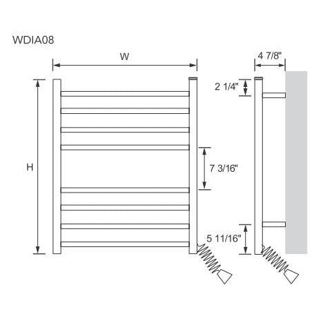 Myson Gem Diamond Plug in Towel Warmer - 20"w X 30"h - WDIA08