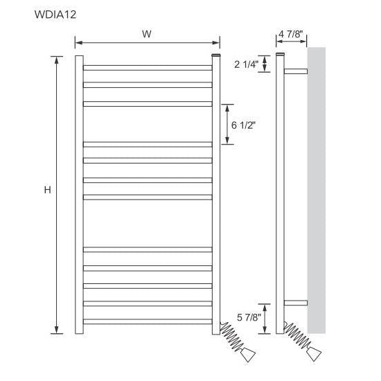 Myson Gem Diamond Plug in Towel Warmer - 20"w X 46"h - WDIA12