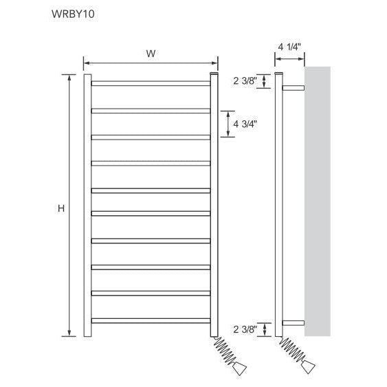 Myson Gem Ruby Plug in Towel Warmer - 23"w X 45.75"h - WRBY10