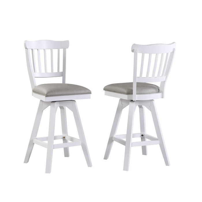 ECI Furniture Bianca Tulip Bar Swivel 30" Stool with Gray Vinyl Seat Set of 2 - EC-1060-01-BS1