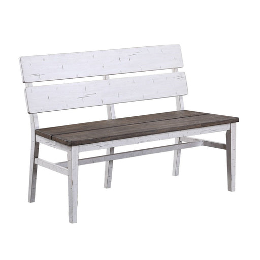 ECI Furniture La Sierra Dbl Panel Back Dining Bench with Wood Seat - EC-1164-22-BN2