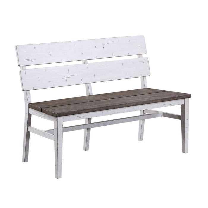 ECI Furniture La Sierra Dbl Panel Back Dining Bench with Wood Seat - EC-1164-22-BN2