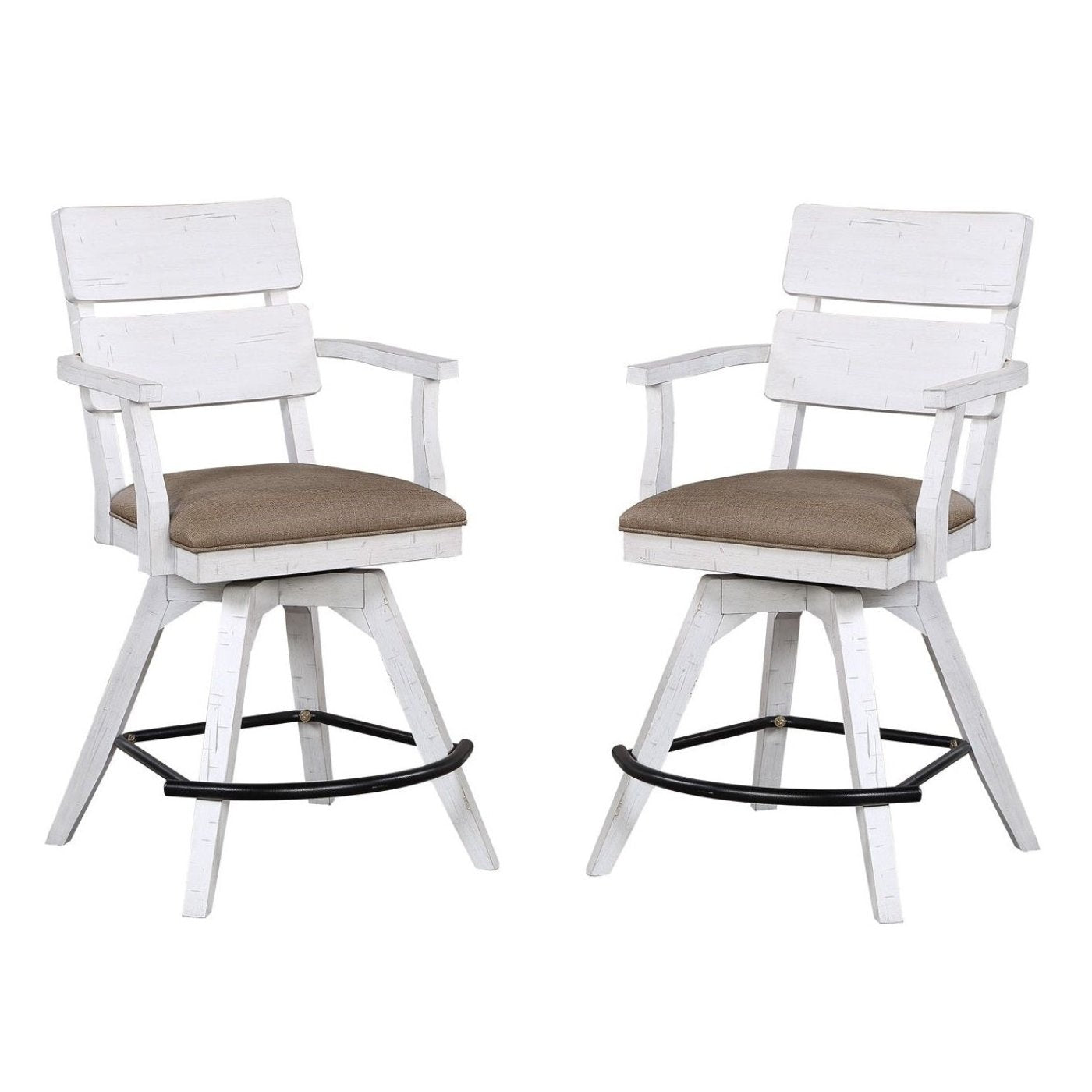 ECI Furniture La Sierra 24" Dbl Panel Back Spectator Swivel Stool with Brown Vinyl Seat (Set of 2) - EC-1164-22-SCS2