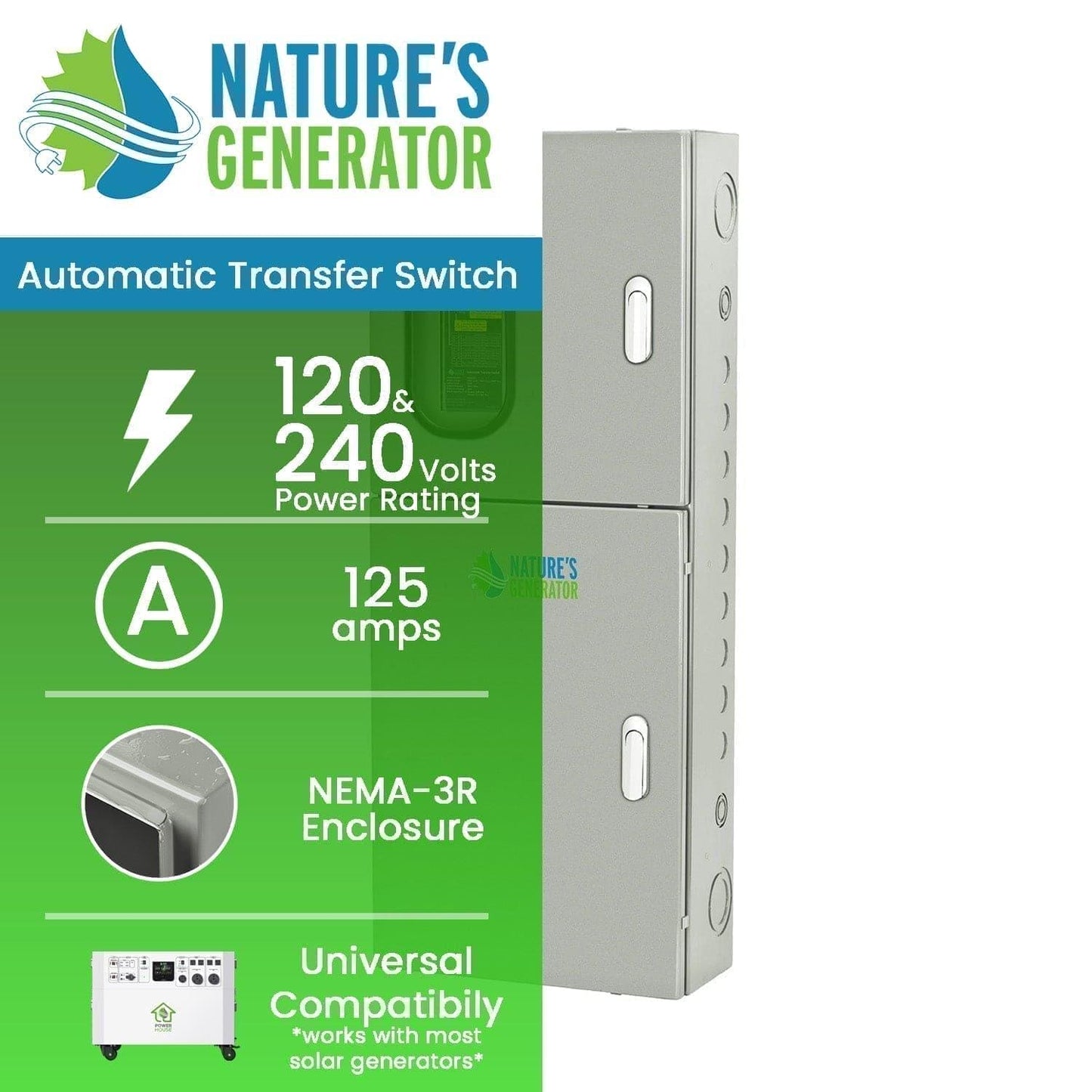 Nature's Generator 125A Automatic Transfer Switch - NGA12532448W