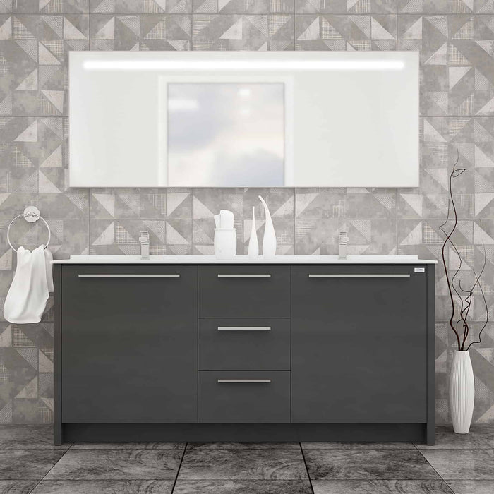 Casa Mare Nona 60" Glossy Gray Bathroom Vanity and Sink Combo - Nona152GG-60-MSC-S