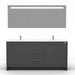 Casa Mare Nona 60" Glossy Gray Bathroom Vanity and Sink Combo - Nona152GG-60-MSC-S