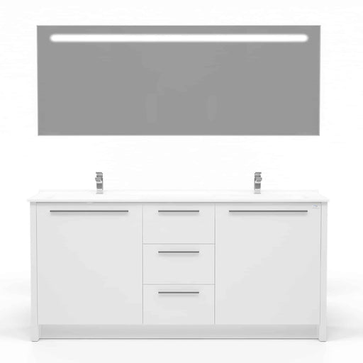 Casa Mare Nona 60" Glossy White Double Sink Vanity and Sink Combo - Nona152GW-60-MSC-S