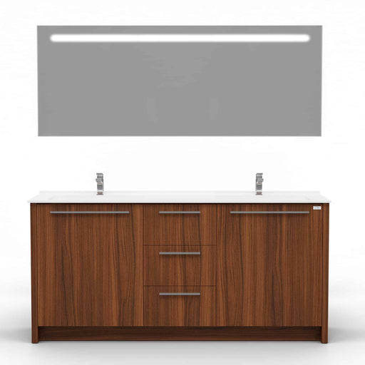 Casa Mare Nona 60" Matte Walnut Bathroom Vanity and Sink Combo- Nona152MW-60-MSC-S