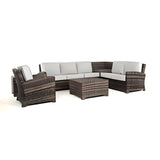 Hixon Panel Sectional Deep Seating Set (7 Piece Set)