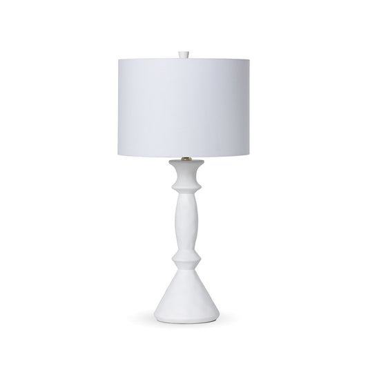 Park Hill Collection Douglas Table Lamp - Elegant White Plaster Finish with Fabric Shade, Modern Design for Any Space - ELT26019