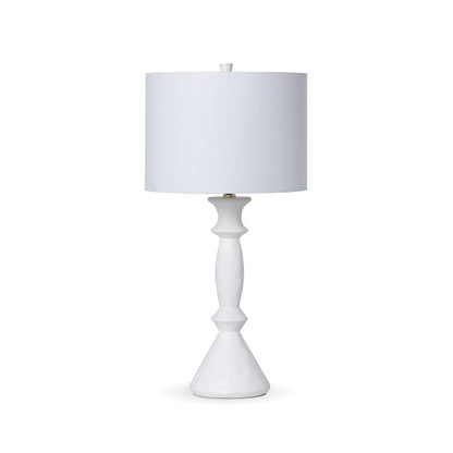 Park Hill Collection Douglas Table Lamp - Elegant White Plaster Finish with Fabric Shade, Modern Design for Any Space - ELT26019