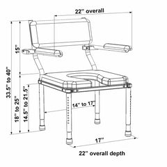 Nuprodx Multichair Stationary Shower and Commode Chair - Mc3000