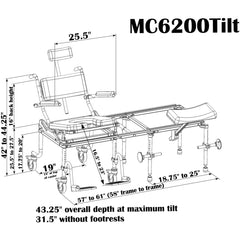 Nuprodx Multichair Stationary Tub and Commode Slider - Mc6200tilt