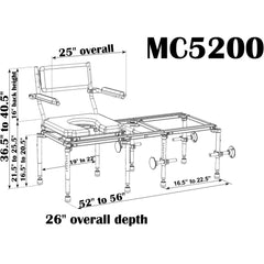 Nuprodx Multichair Stationary Tub Slider System - Mc5200