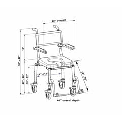 Nuprodx Multichair Wheeled Shower and Commode Chair - Mc4000