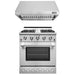 NXR 30" Propane Gas Range and RH3001 Under Cabinet Hood Bundle in Stainless Steel - SC3055LPRHBD