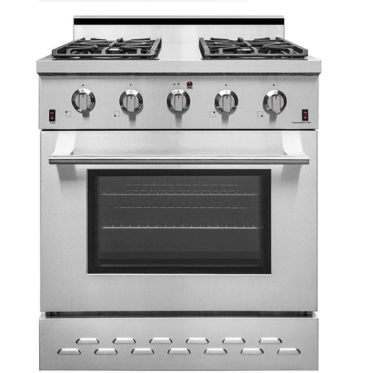 NXR 30" Propane Gas Range and RH3001 Under Cabinet Hood Bundle in Stainless Steel - SC3055LPRHBD