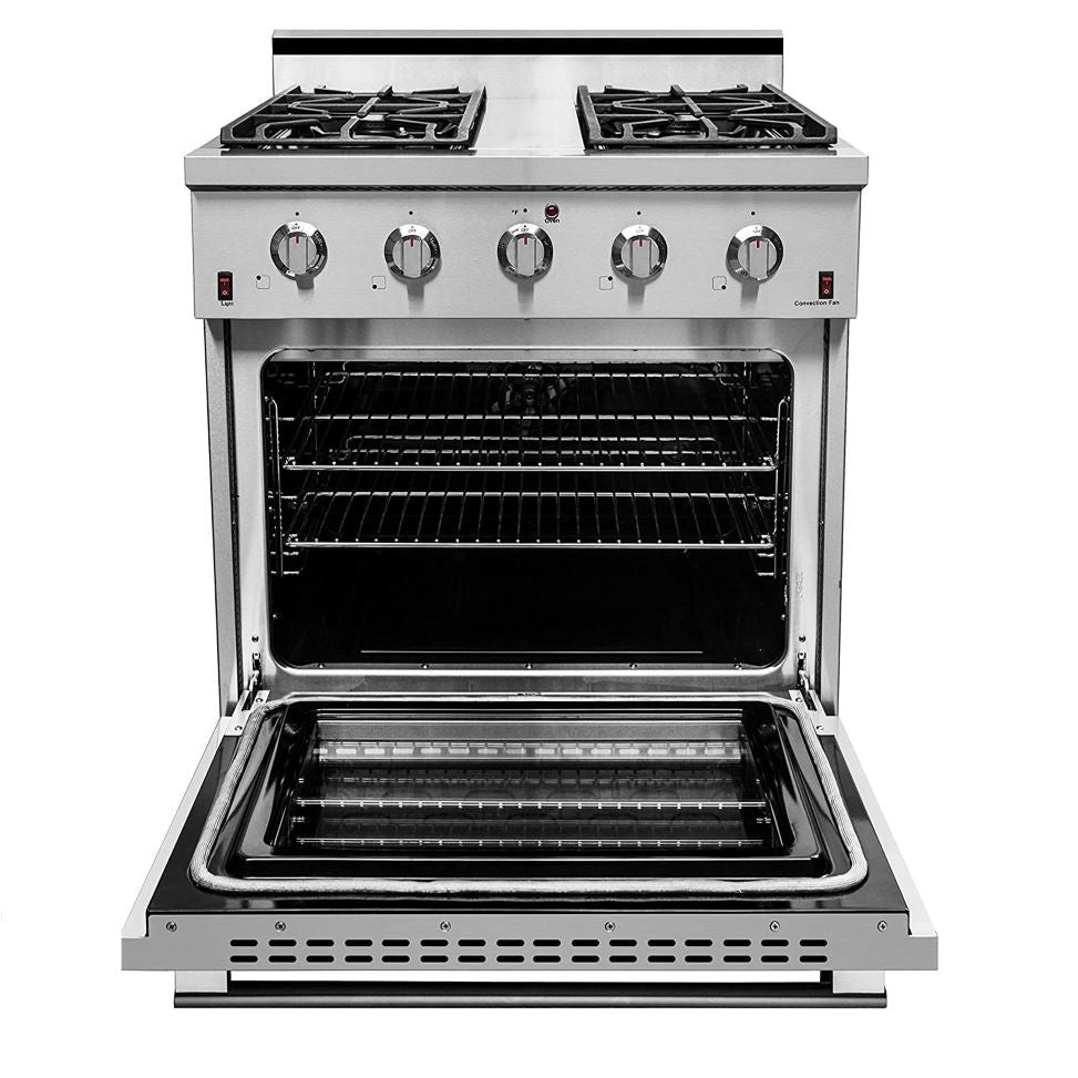 NXR 30" Propane Gas Range and RH3001 Under Cabinet Hood Bundle in Stainless Steel - SC3055LPRHBD