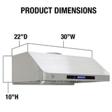 Vinotemp 30" Gas Range Hood, in Stainless Steel - BR-HD30SR