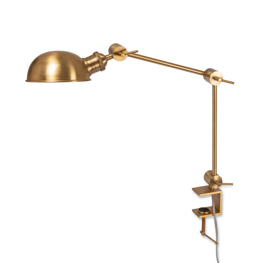 Park Hill Collection Clamp-on Brass Desk Lamp with Elegant Dome Shade - Stylish, Durable, and Perfect for Any Workspace - ELT95880