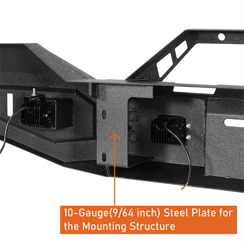Offroad Aftermarket Front Bumper w/ Winch Plate & LED Spotlights For 2013-2018 Dodge Ram 1500 - Hooke Road