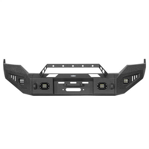 Offroad Aftermarket Front Bumper w/ Winch Plate & LED Spotlights For 2013-2018 Dodge Ram 1500 - Hooke Road