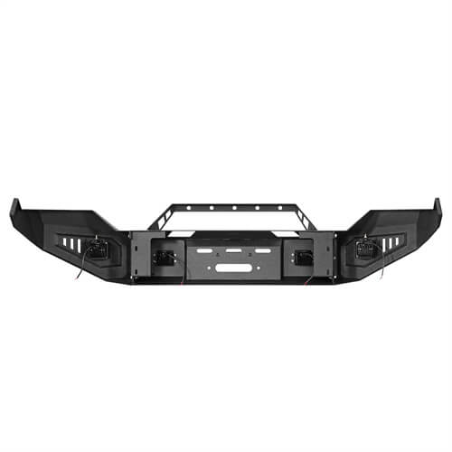 Offroad Aftermarket Front Bumper w/ Winch Plate & LED Spotlights For 2013-2018 Dodge Ram 1500 - Hooke Road
